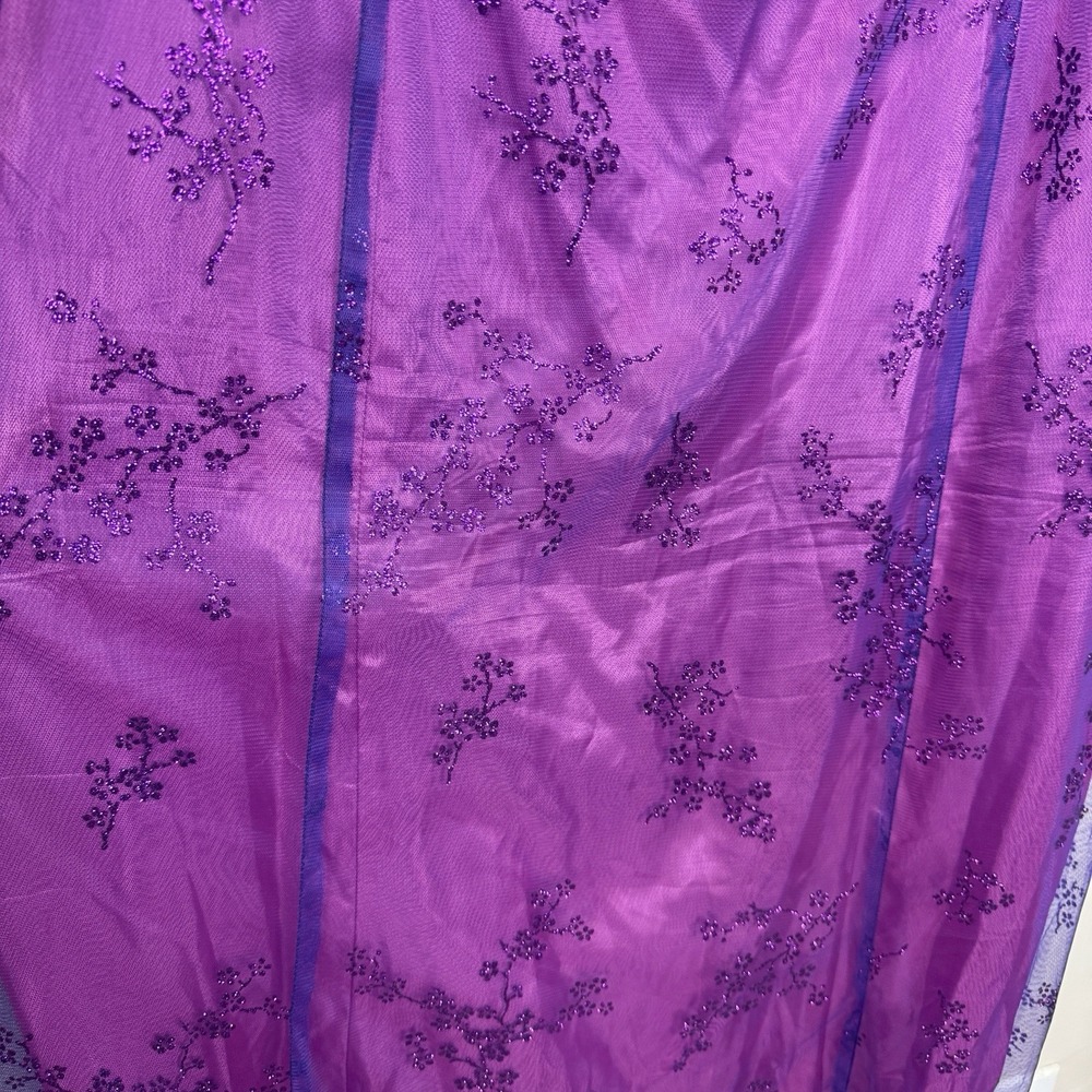 Vtg Zum Zum Purple Glitter Formal Dress Y2K Fairy Prom HoCo 2XL Sheer READ - Picture 6 of 13